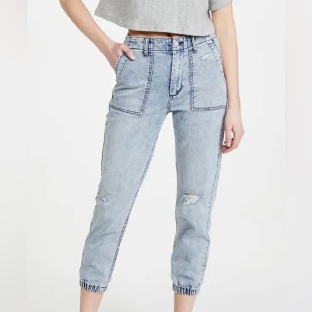 Joe's Jeans Women's French Terry Light Blue Distressed Jogger Jeans Size 26